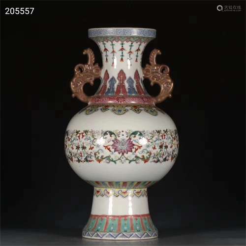 A Chinese Famille-Rose Porcelain Vase