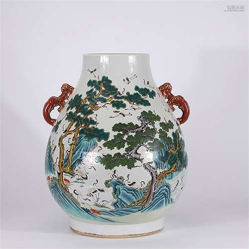 A Chinese Famille-Rose Porcelain Vase