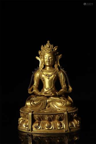 A Chinese Gilt Bronze Figure of Buddha