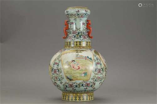 A Chinese Famille-Rose Porcelain Vase