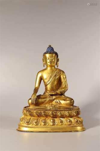 A Chinese Gilt Bronze Figure of Buddha