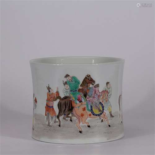 A Chinese Famille-Rose Porcelain Brush Pot