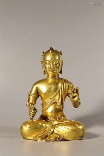 A Chinese Gilt Bronze Figure of Buddha