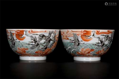 A Pair of Chinese Porcelain Cups