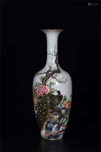 A Chinese Famille-Rose Porcelain Vase