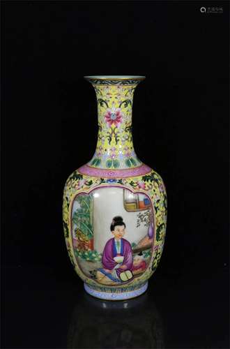 A Chinese Famille-Rose Porcelain Vase