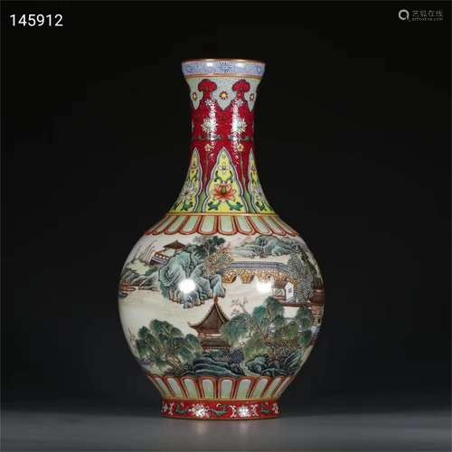 A Chinese Famille-Rose Porcelain Vase