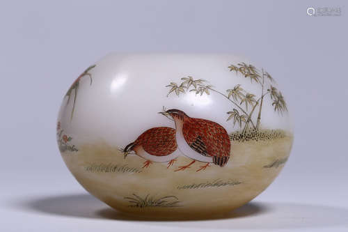 GLASS PAINTED 'BIRDS' SMALL WASHER