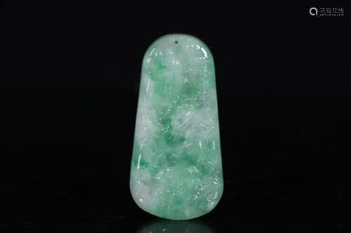 JADEITE CARVED 'LANDSCAPE SCENERY' PENDANT