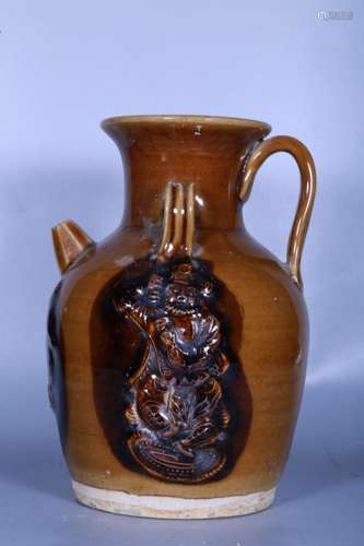 CHANGSHA WARE GLAZED AND CARVED EWER