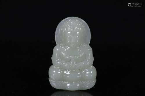 HETIAN JADE CARVED 'GUANYIN' FIGURE