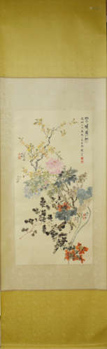 A CHINESE FLOWERS PAINTING, ZHAO SHURU MARK