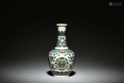 DOUCAI 'FLOWERS' BOTTLE VASE