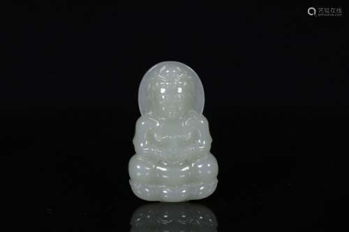 HETIAN JADE CARVED 'GUANYIN' FIGURE