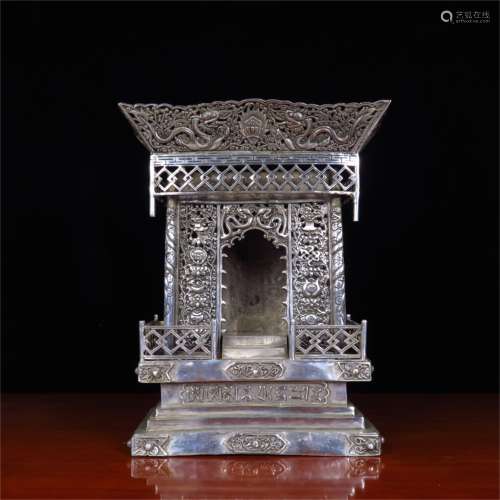 A Chinese Silver Buddha Niche