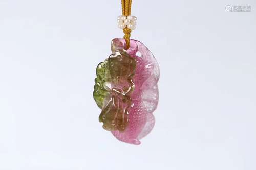 FINELY CARVED TOURMALINE PENDANT