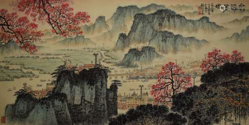 CHINESE PAINTING OF CITY  IN VALLY, QIAN SONGYAN