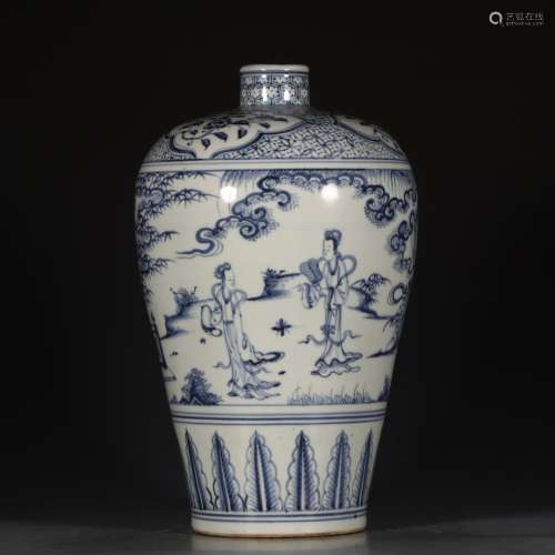 A Chinese Blue and White Figure Painted Porcelain
