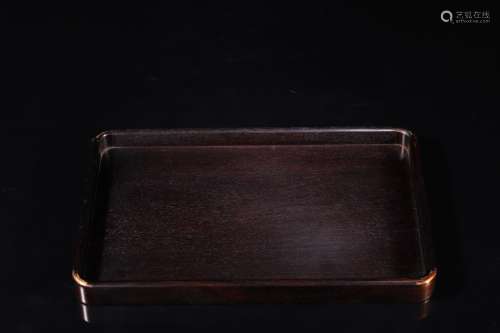 A Chinese Red Sandalwood Tray