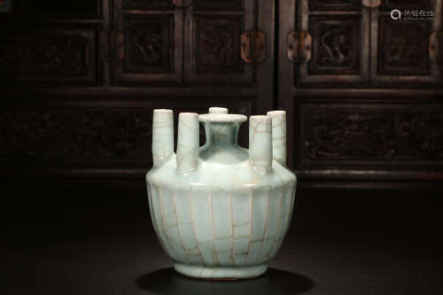 A Chinese Longquan Kiln Porcelain 6 Tubes Vase