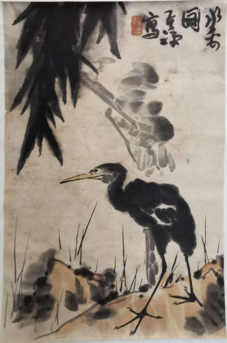 A Chinese Bird Painting, Li Kuchan Mark