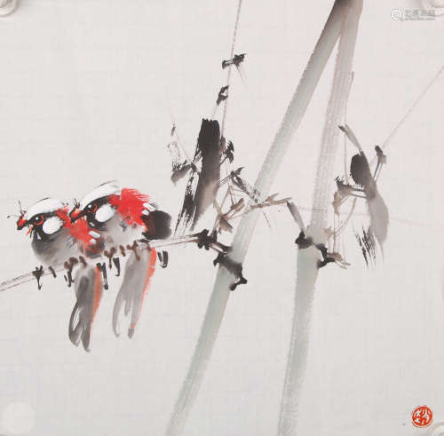 A Chinese Bamboo&bird Painting, Zhao Shao'ang Mark