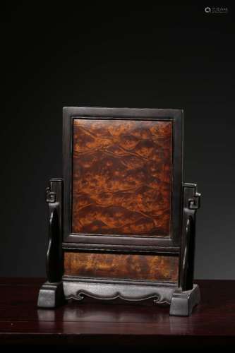 A Chinese Rosewood Table Screen
