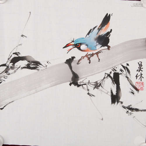 A Chinese Flower&birds Painting, Wu Xiu Mark