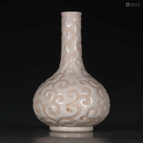 A Chinese White Glaze Carved Porcelain Vase