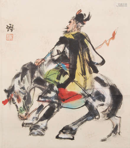 A Chinese Figure Painting, Cheng Shifa Mark