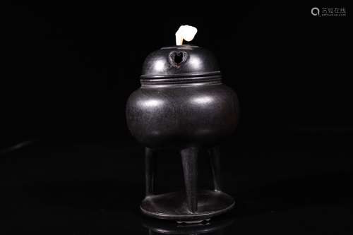 A Chinese Three-legged Red Sandalwood Incense Burner