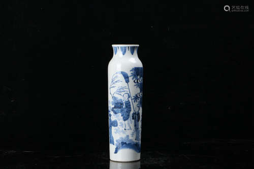 A Chinese Blue and White Figure Painted Porcelain Vase