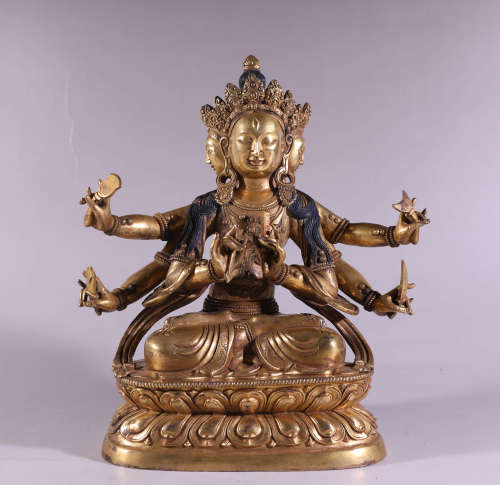 A Chinese Gild Copper Statue of Namgyalma
