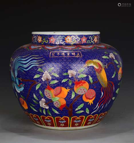 A Chinese Porcelain Cloisonne Floral Painted Jar