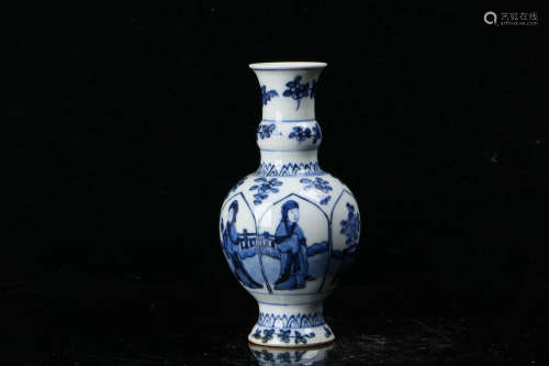 A Chinese Blue and White Figure Painted Porcelain Vase