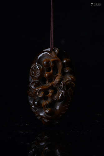 A Chinese Tiger's-eye Stone Pendant