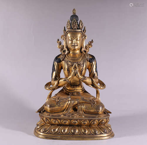 A Chinese Gild Copper Statue of Amitabha Buddha