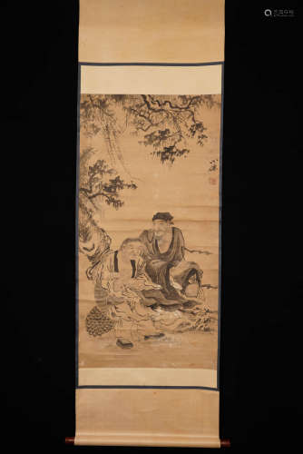 A Chinese Figure Painting, Wu Xiaoxian Mark