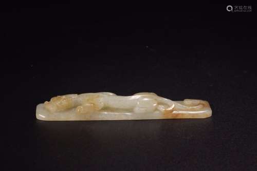 A Chinese Dragon Carved Hetian Jade Paper Weight