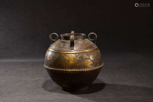 A Chinese Gild Silver Jar