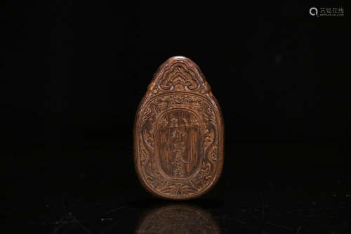 A Chinese Carved Eaglewood Pendant