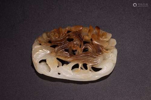 A Chinese Carved Hetian Jade Wazi Ornament