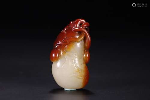 A Chinese Carved Hetian Jade Gourd Ornament