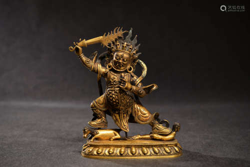A Chinese Gild Copper Statue of Begtse Chen