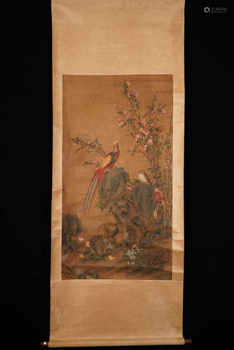 A Chinese Flower&bird Painting, Lang Shining Mark