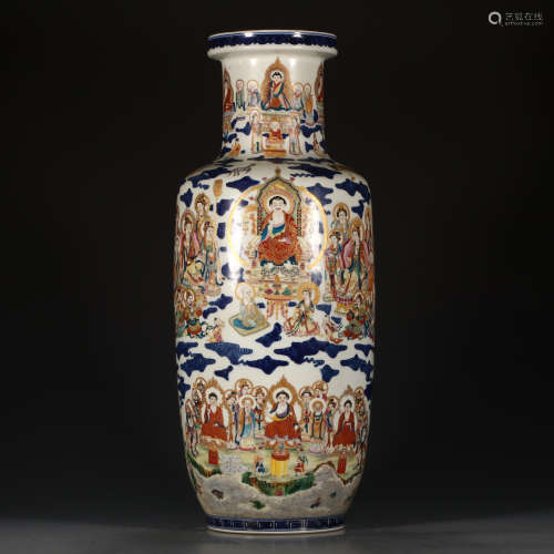 A Chinese Famille Rose Gild Porcelain Vase