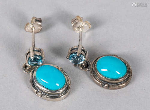 Group of Collectible Sterling Silver & Turquoise Earrings