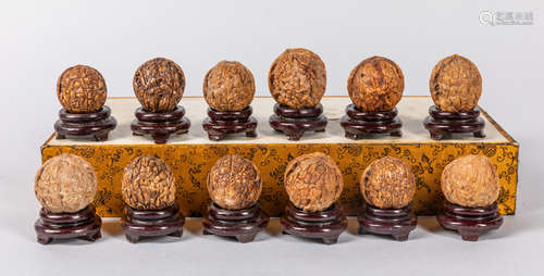 Group of Chinese Old Carved Nuts