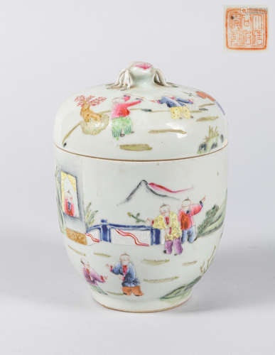 Chinese Antique Famille Rose Porcelain Jar