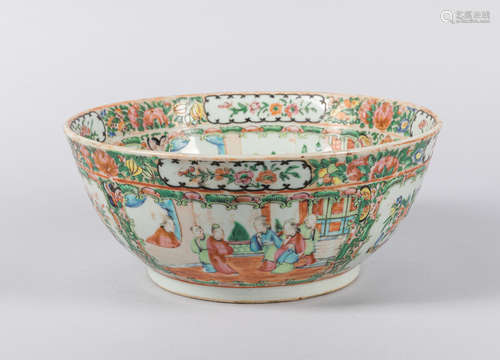 19th Large Chinese Antique Famille Rose Porcelain Bowl